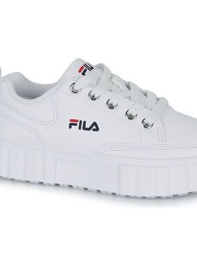Fila White Low-Top Canvas Sneakers with Subtle Logo